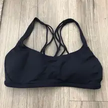Lululemon Bra Sports Bra Top Dark Blue Strappy 8 Medium