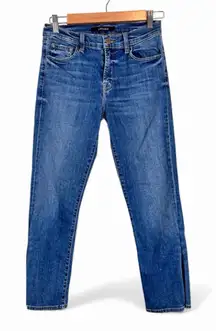 J Brand Blue Mid Rise Skinny Jeans Womens 27 Kick Boot Denim Fall Casual