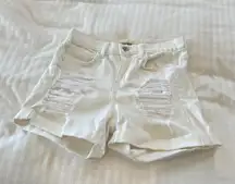 NWT L’Agence Balboa Double Roll White Distressed High Rise Jean Shorts  - FREE SHIP 