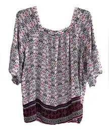 Square Neck Floral Print Top.