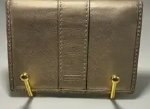 A Rare Vintage Y2K Coach Gold Leather ID Card Wallet