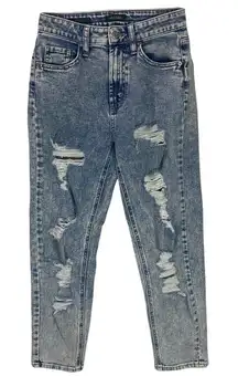 Wild Fable Distressed Acid Wash Denim Highest Rise‎ Mom Jean