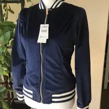 Palomares Velour Bomber Jacket Women’s size small in blue color Brand new