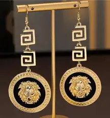Lion Head Earrings - Zinc Alloy