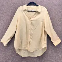 Sigrid Olsen Womens Blouse Size 1x Summer Relaxed Linen Oversized‎ Button Down
