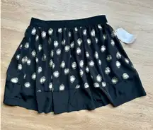 Mini Skirt, SOULMATES Black Metallic Dot A-Line Women's‎ Size 3