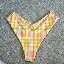 NWOT Skatie swimwear Mandi bikini bottom Suva plaid orange yellow pink purple