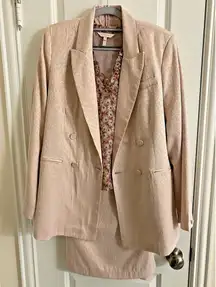 HOUSE OF‎ HARLOW Double Breasted Jacquard Blazer in Light Pink Size M
