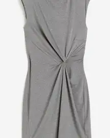 H&M Gray Twist DetaiL Dress Mini Knee Length Stretch SZ M Office Career Work