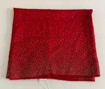 NEW Simply Noelle‎ women’s red soft knit gold jeweled infinity single loop scarf