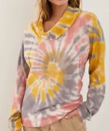 PILCRO x ANTHROPOLOGIE | Cowl Neck Thermal Waffle Knit Top Sweatshirt | Medium