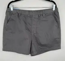 Gray Women's 4" Stretch Pull On Elastic Waist Shorts Size Large NWT