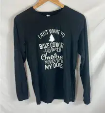 Bella Canvas  I Want to Bake Cookies with My Dog Christmas Tshirt Size Small