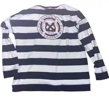 RLL Ralph Lauren pullover neck nautical stripe sweater top jumper L Logo
