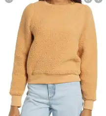 TREASURE & BOND Brushed Fleece Sweatshirt in Tan‎ Doe XS NEW