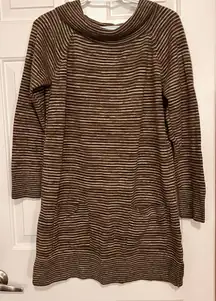 Eight Eight Eight Women's Cowl‎ Neck Sweater Green Brown Size L