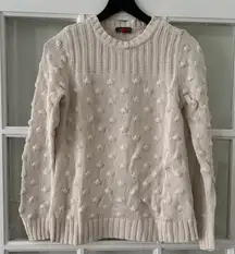 100% Cotton Vince Camuto Textured Cream Sweater