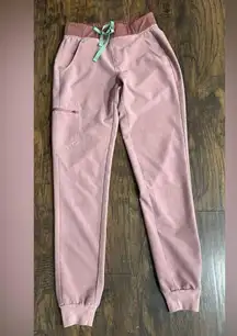 Women’s pink Figs Technical Collection medical scrubs pants joggers XS