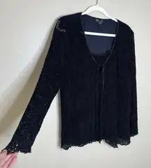 Women's Y2K Top Open Loose Weave Sweater Witchy Whimsigoth BIYAYCDA Tie Set 2x