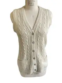 Vintage 70s/80s KMART Beige Cable Knit Acrylic Vest Size Medium