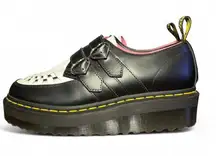 Dr Martens X Lazy Oak Women's Heart Buckle Creeper Lo Black/White Indie  Sz 10