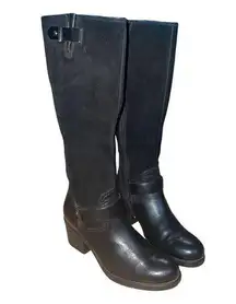 Clarks Women’s Mojita Crush Solid Black Leather Knee High Boots size 7.5