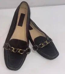 Coach Womens Edita Brown Signature Print Slip-On Casual Loafer Shoes Size 10M