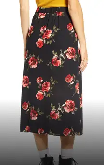 BP X Claudia Sulewski Front Slit Midi Floral print skirt