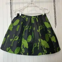 Ark & Co Green & Black Pleated Mini Lined Skirt Size S