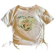 Cherub Angel Coquette Feminine Adjustable Crop Baby Tee Small