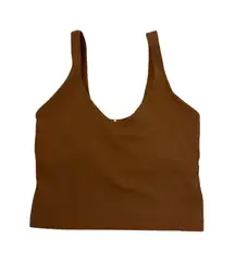 Lululemon Align Tank Top Brown Active Crop Built in Bra Activewear Size 2