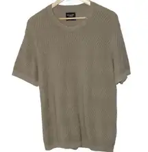 Womens Abercrombie & Fitch Green Ribbed Knit Crew Neck T-Shirt Top Size Medium M