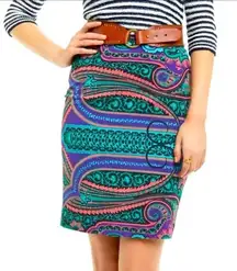 Plenty‎ By Tracy Reese Anthropologie Pencil Skirt Women's Size 4 Vibrant Paisley