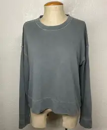 James Perse Relaxed Crop Crew Sweatshirt Gray Size S