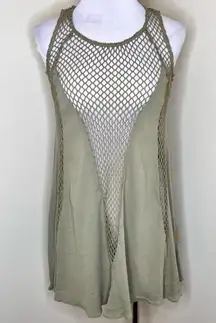 NWT  Dress SMALL Olive Green Shabby Chic Sleeveless Crochet Mini Boho