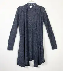 Cabi Black Marled Knitted Long Cloak Duster Cardigan Sweater Size M Style #3530