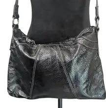 Hobo International Black Leather Crossbody Bag  Crinkle Finish Hobo Bag