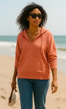 Columbia Coral Pink Fleece Hoodie XL | Cozy Athleisure Streetwear