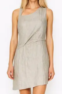 Helmut lang champagne asymmetrical linen dress