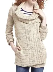 Anthropologie Yellow Bird Chunky Knit‎ Snap Wrap Cardigan Sweater Size XS Cozy