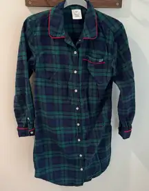 Vineyard Vines Blackwatch Plaid Flannel Sleep Shirt XXS