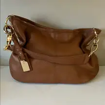 Calvin Klein Brown Leather Hobo Bag