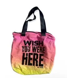 “Wish you were here” canvas tote bag