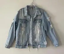 Fashion Tour Denim Jacket in Light/Medium Wash American Bazi