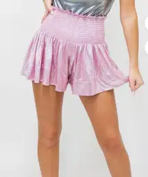 Queen of Sparkles Pink Metallic Swing Shorts