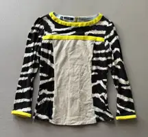 Carlisle Zebra Print Colorblock Top