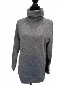 Lululemon To You Tunic Women's 6 Gray Pullover Turtleneck Heathered Grey Terry
