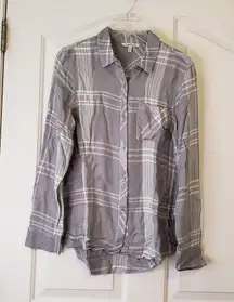 Calvin Klien Gray Plaid  Button Up Top