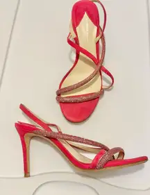 Pink rhinestone heels