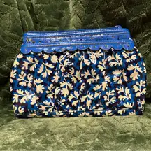 Vera Bradley Twice as Nice Cosmetic Clutch Blue Lagoon FRILL